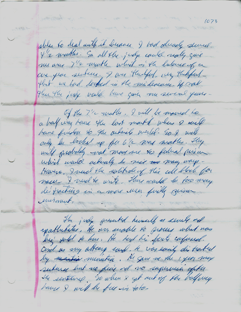 Dr John WorldPeace 2008 Prison Journal